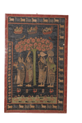 Antique Nathdwara Pichwai of Gopis in Sacred Grove