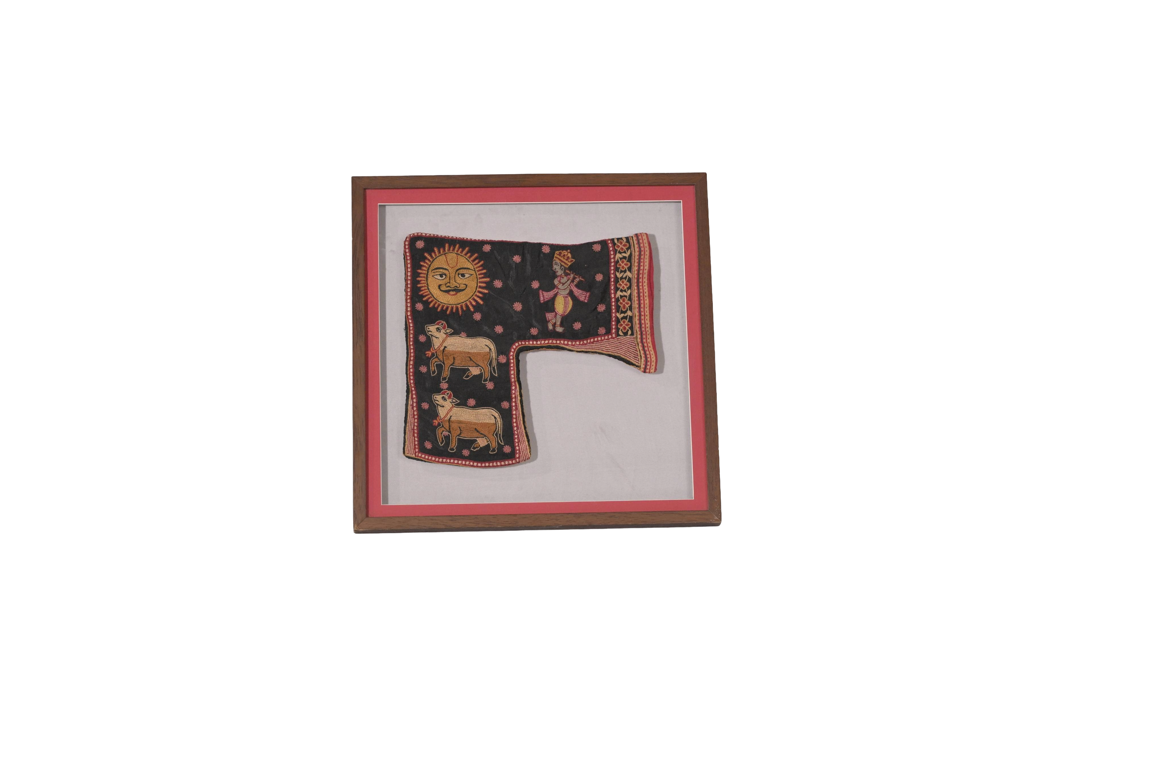 Krishna Sacred Cow Textile Art