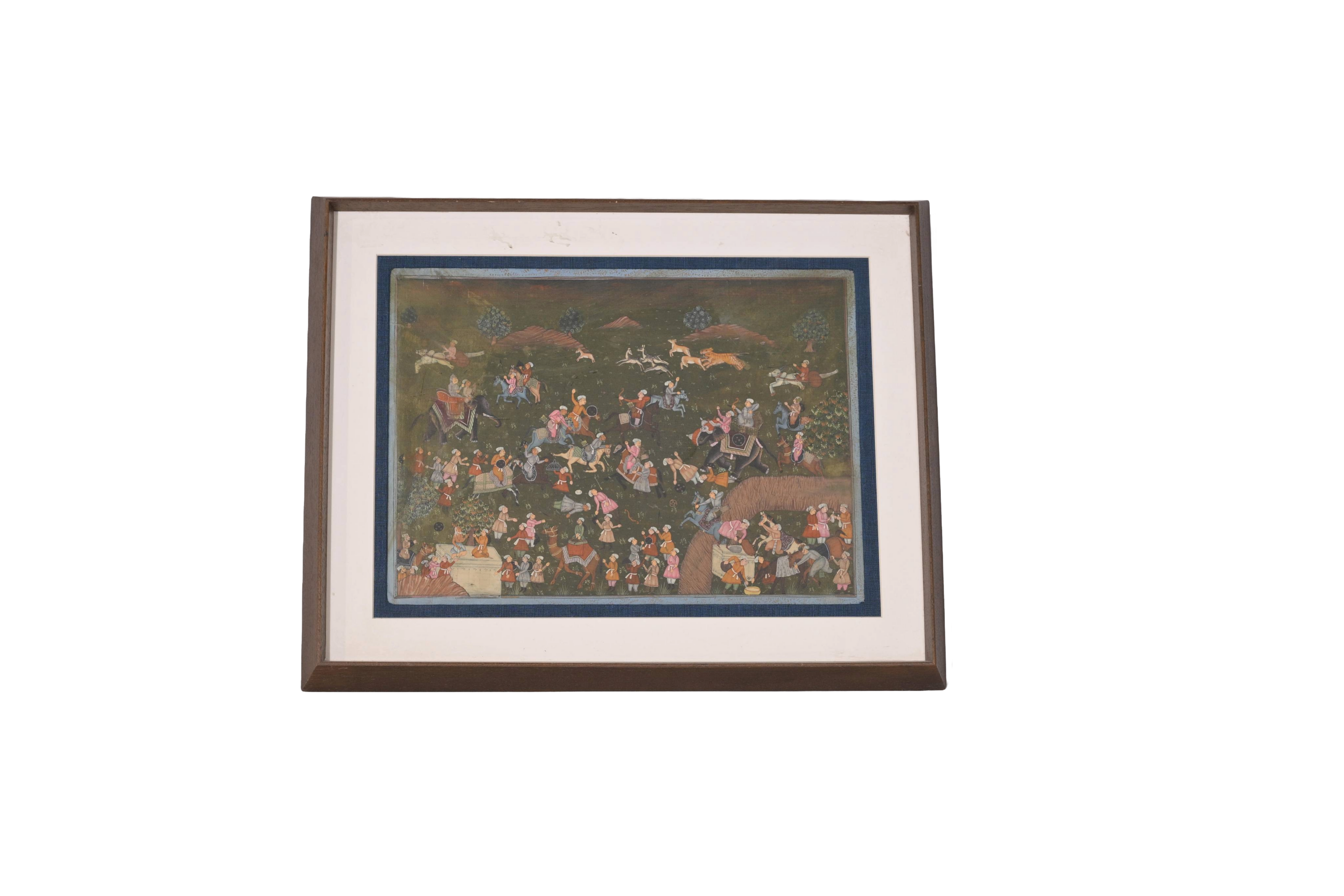 Royal Hunting Procession Miniature Painting