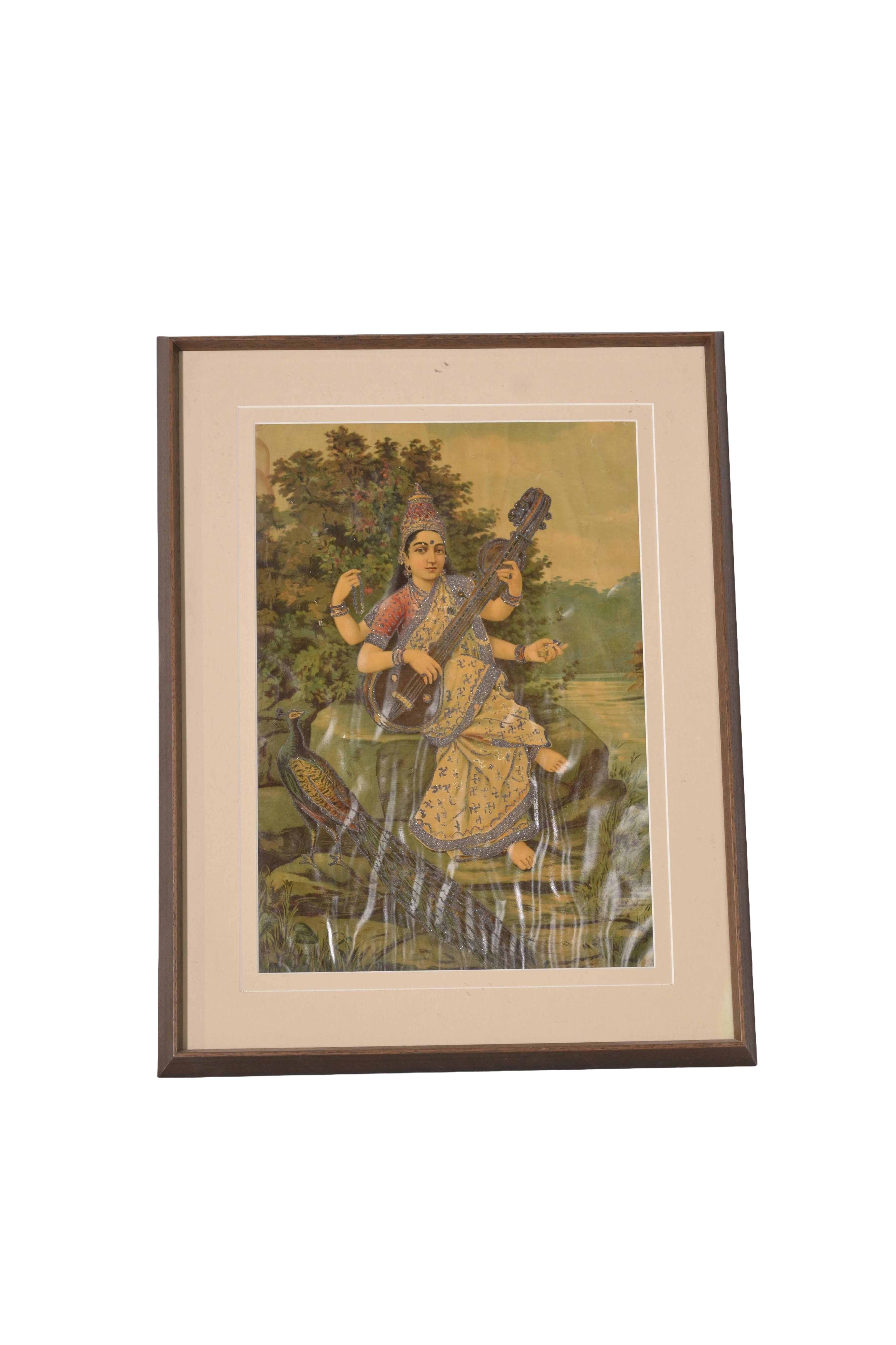 Goddess Saraswati Miniature Wall Art