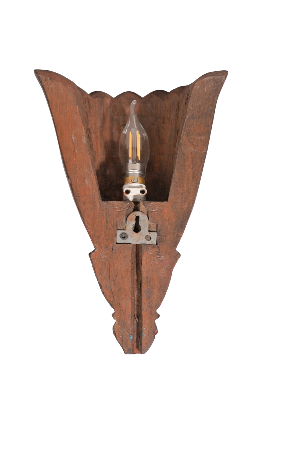 Carved Architectural block converted into wall lamp