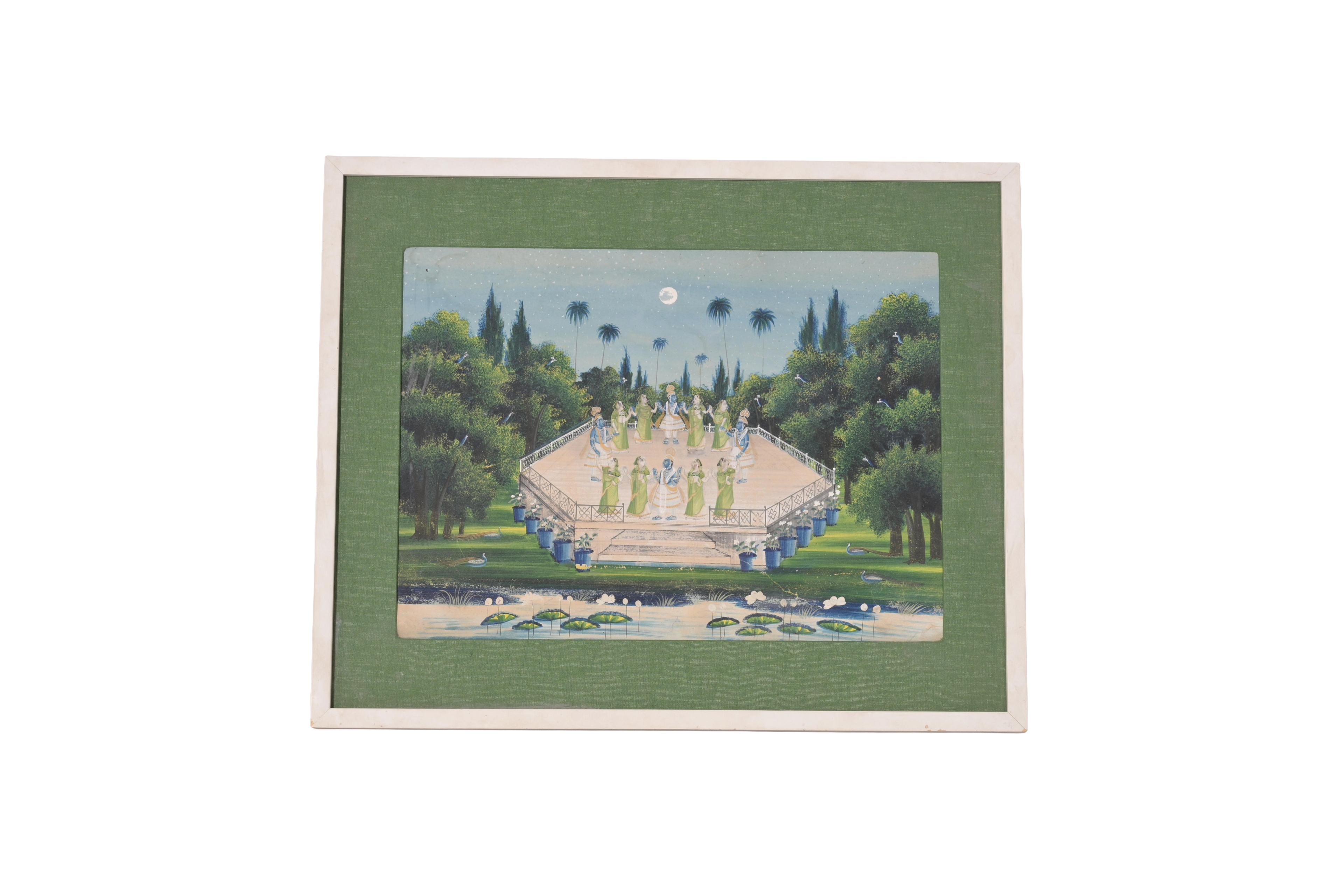 Krishna and Gopis Ras Mandala Painting