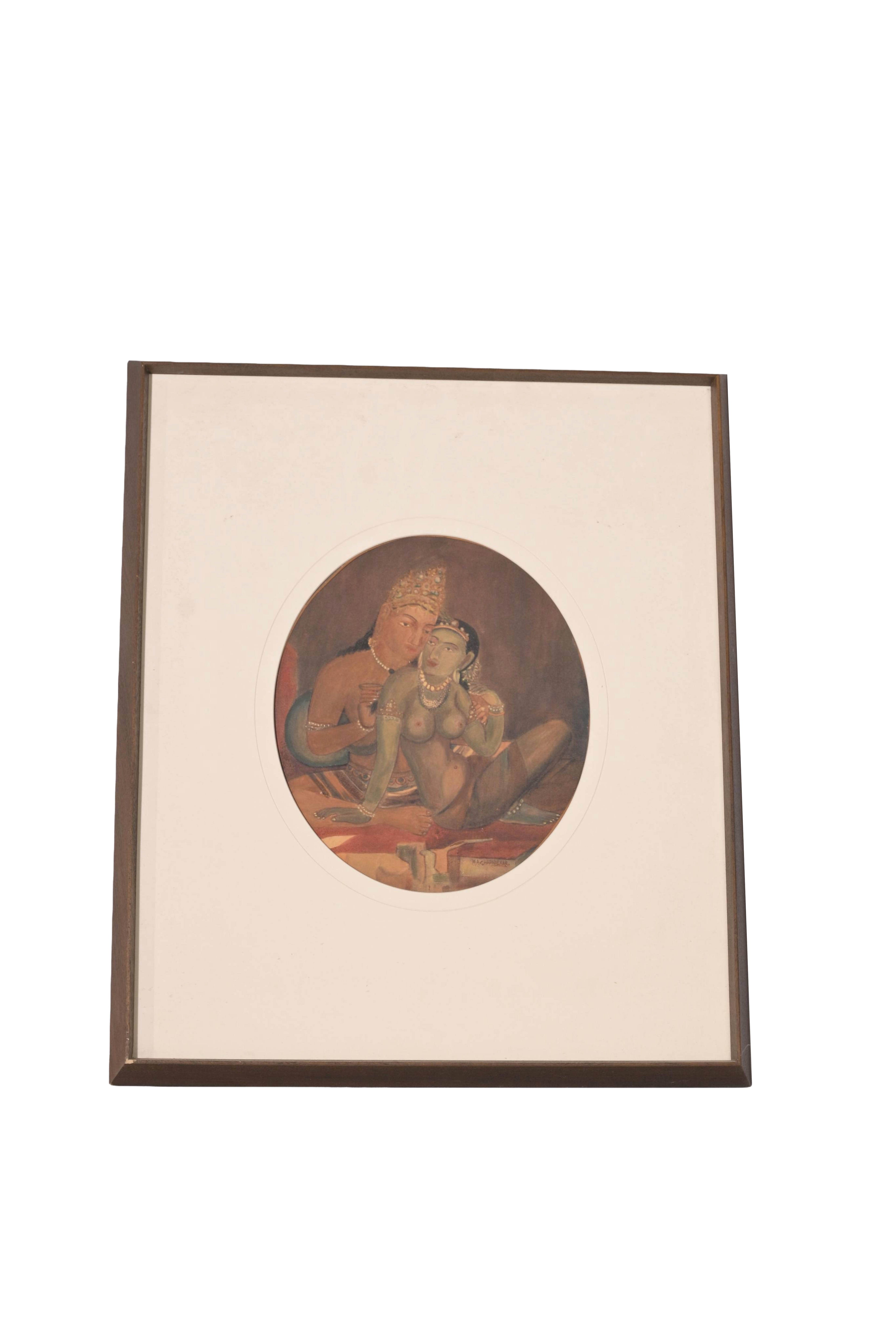 Mithuna Couple Painting After Ajanta Frescoes