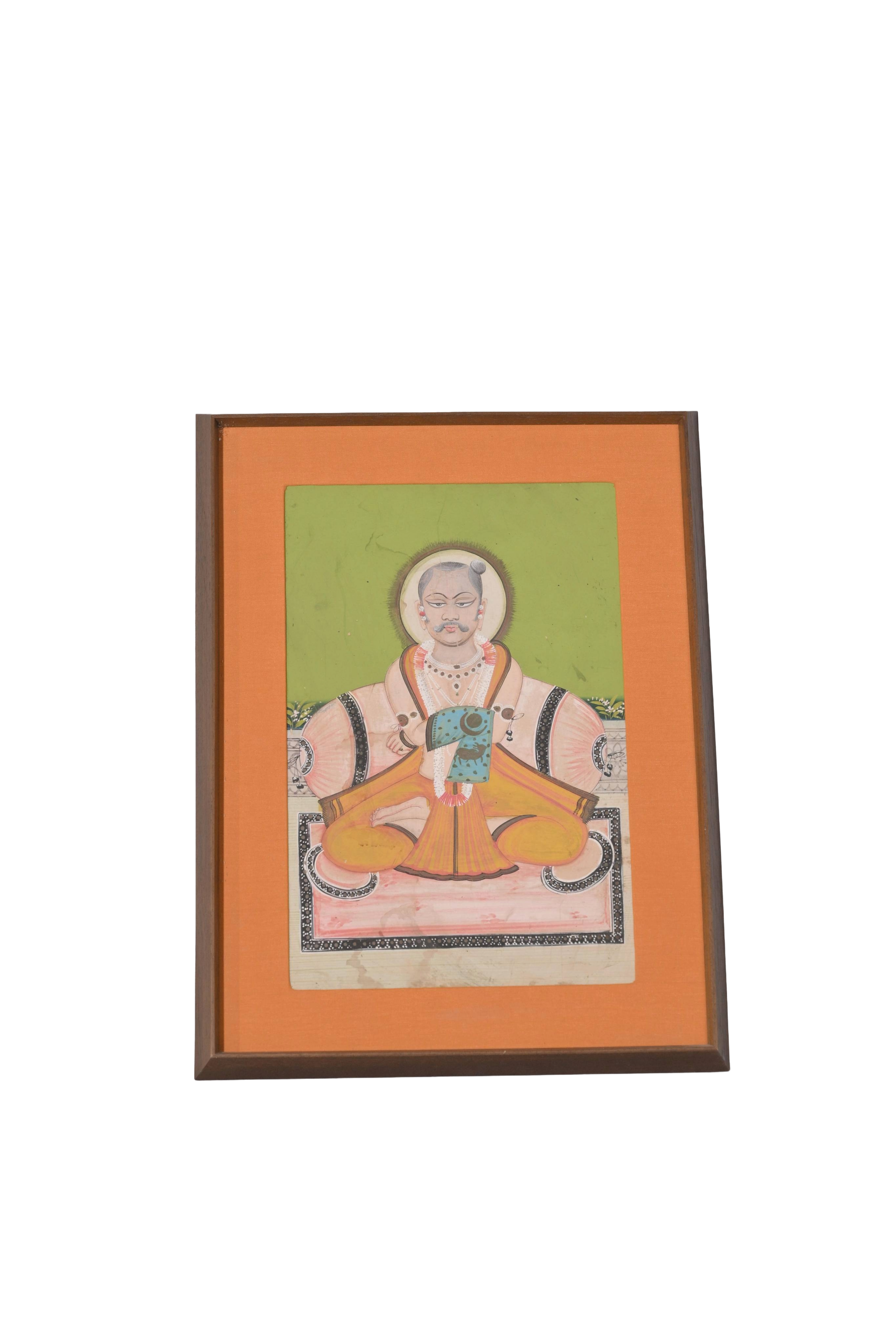 Seated Noble Scholar Miniature Portrait