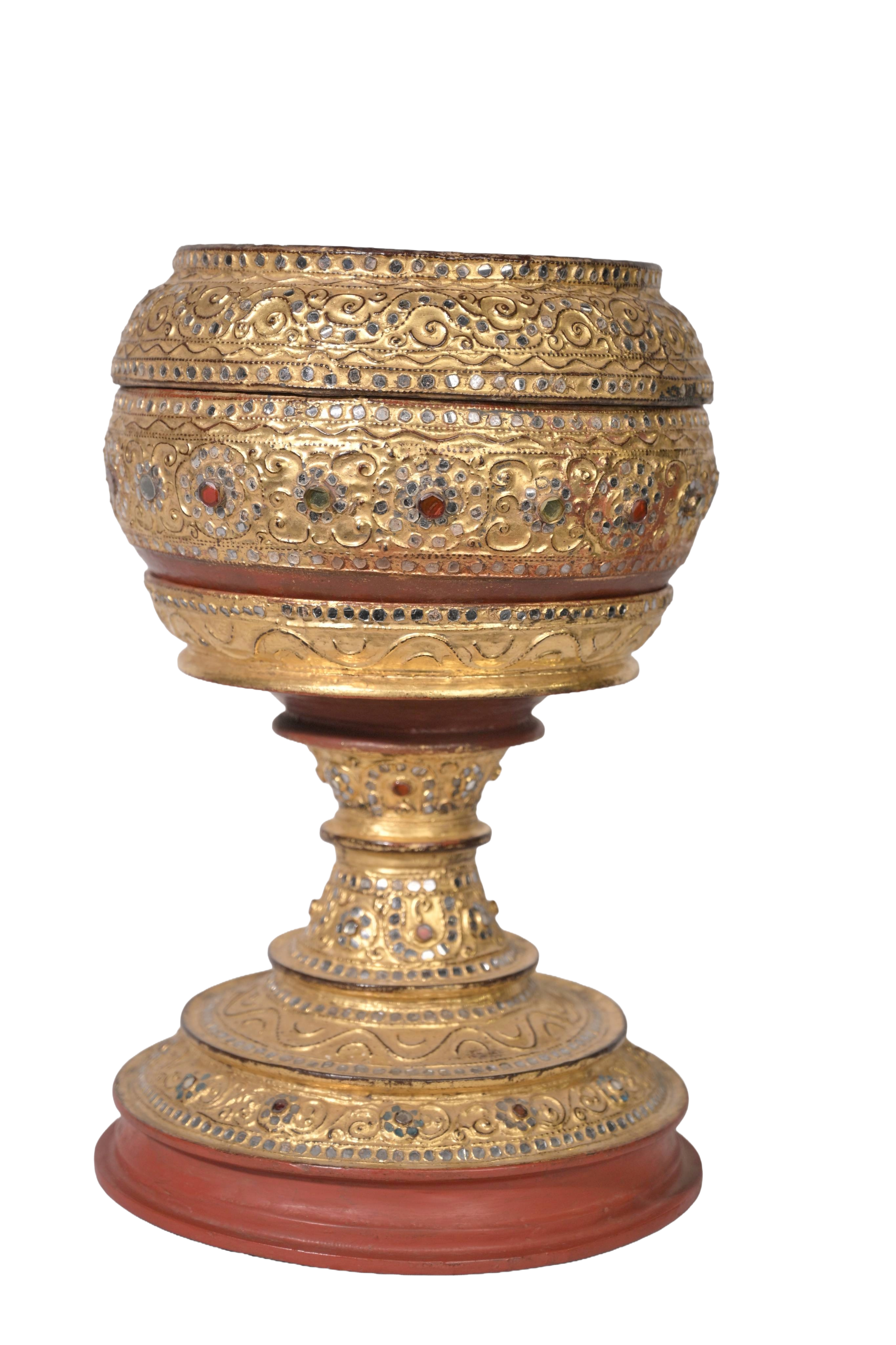 Royal Gilded Temple Offering Bowl