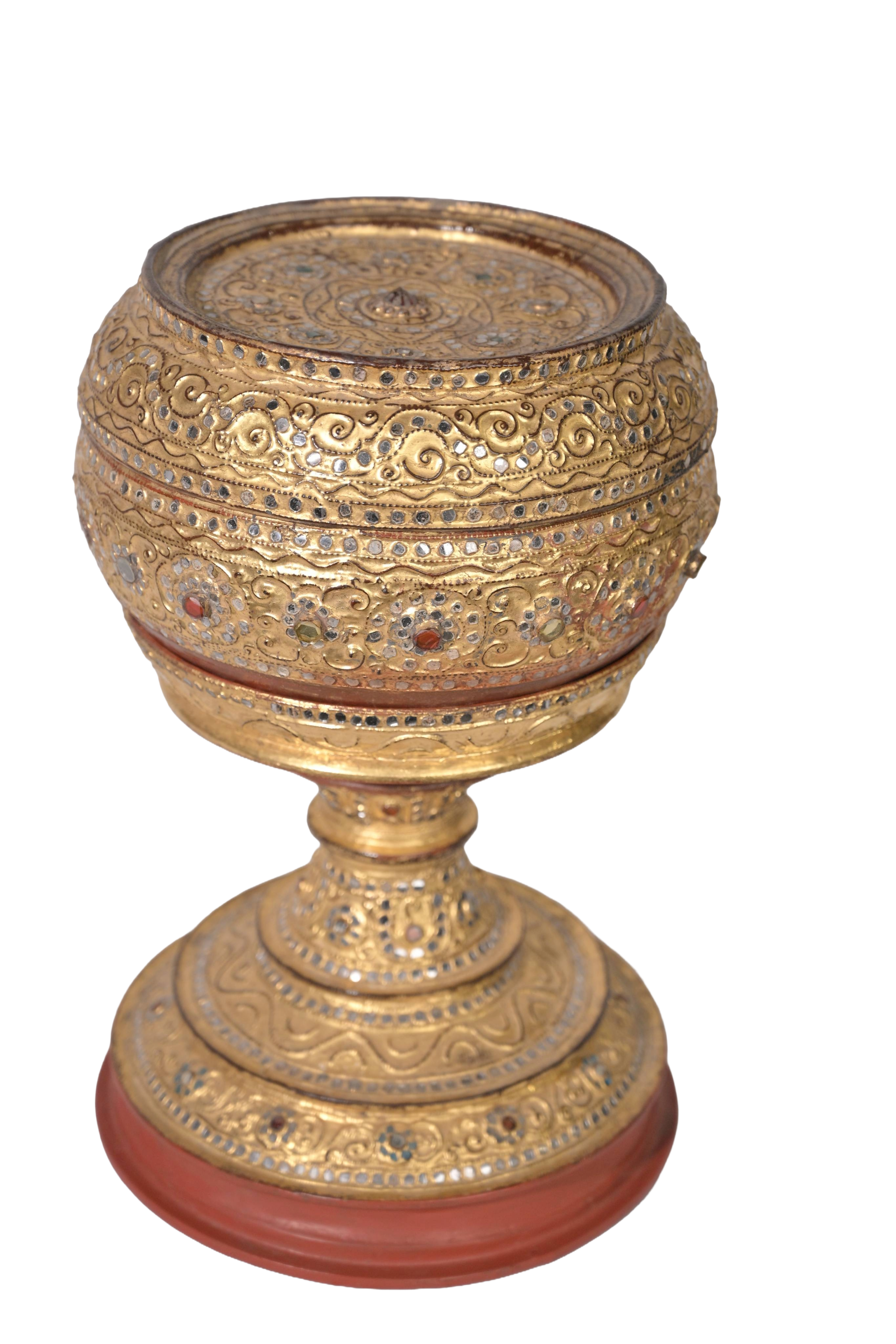 Royal Gilded Temple Offering Bowl