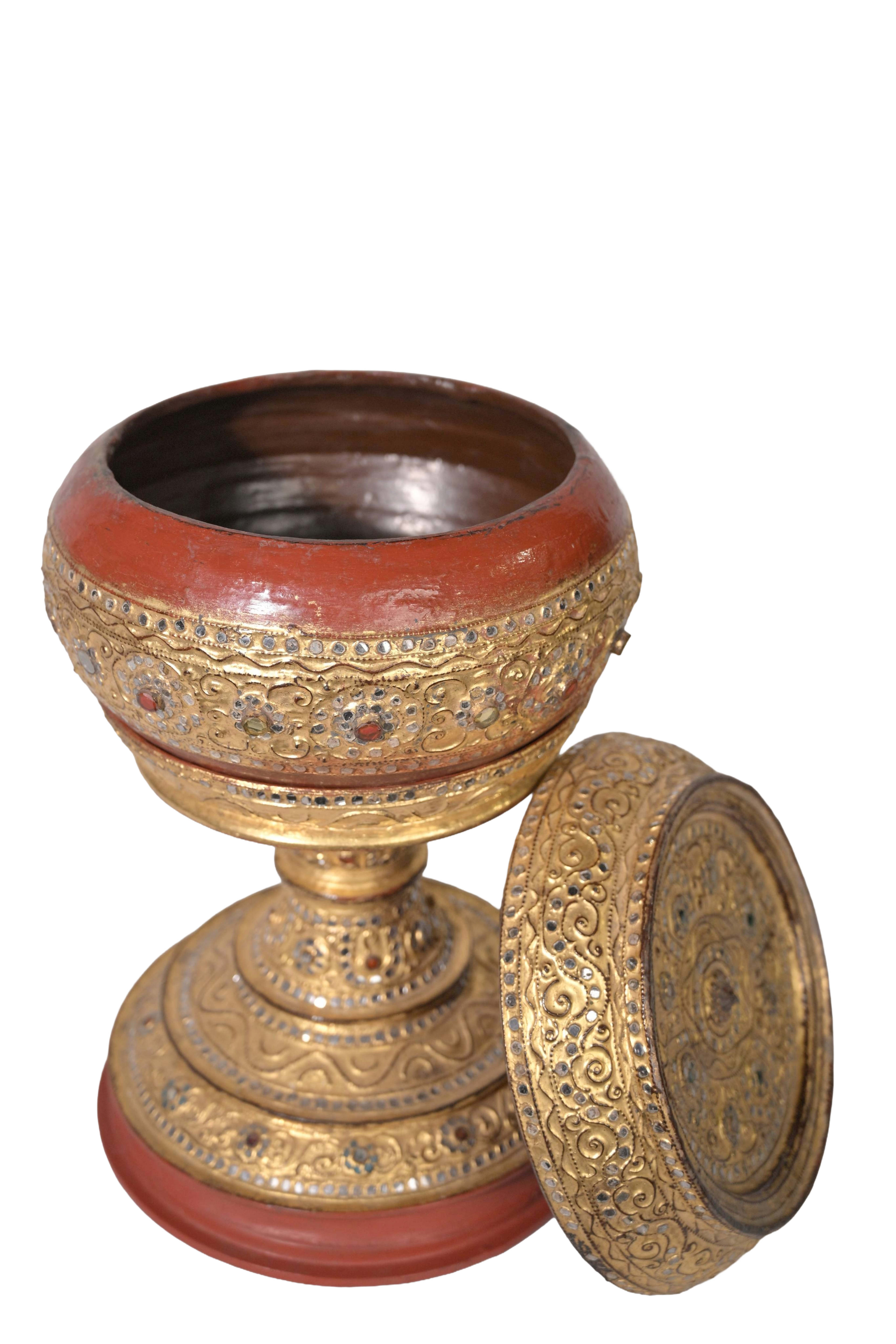 Royal Gilded Temple Offering Bowl