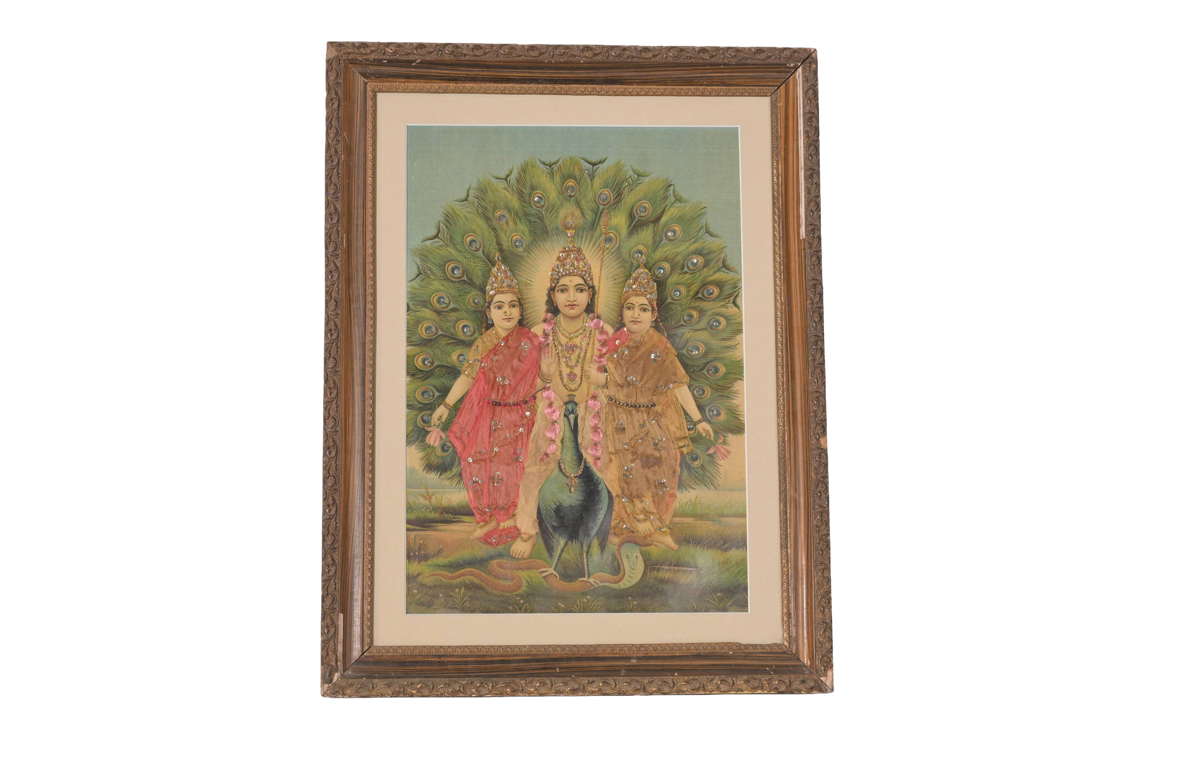 Divine Kartikeya Peacock Painting