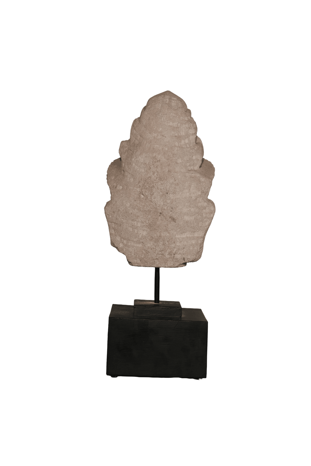 Antique Stone Buddha Head Sculpture