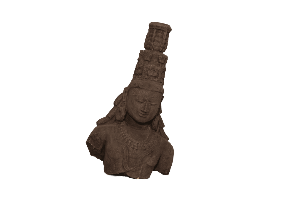 Ancient Vishnu Stone Bust Sculpture