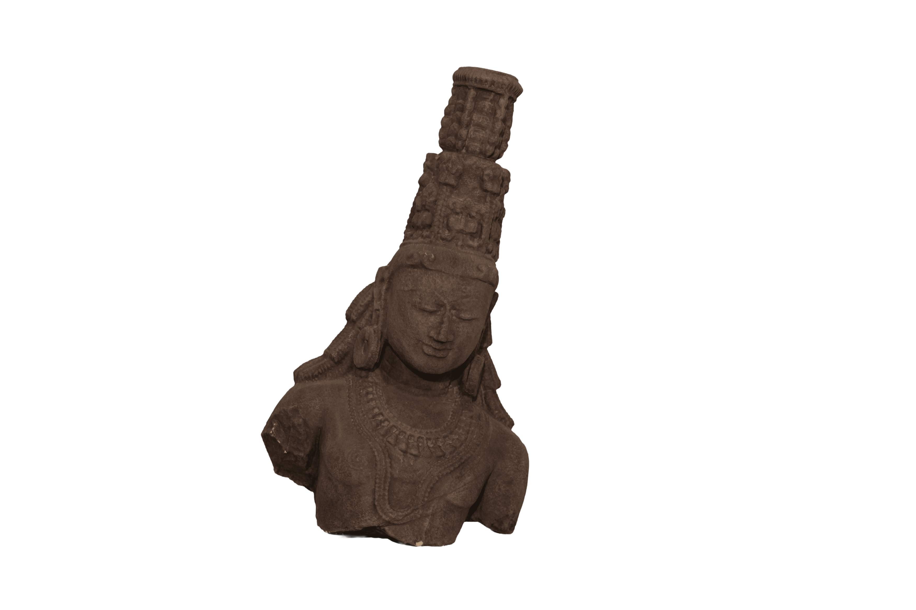 Ancient Vishnu Stone Bust Sculpture