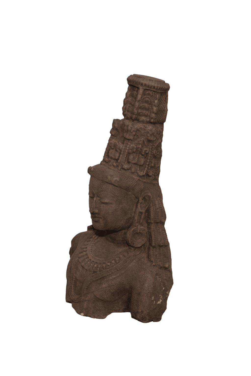 Ancient Vishnu Stone Bust Sculpture