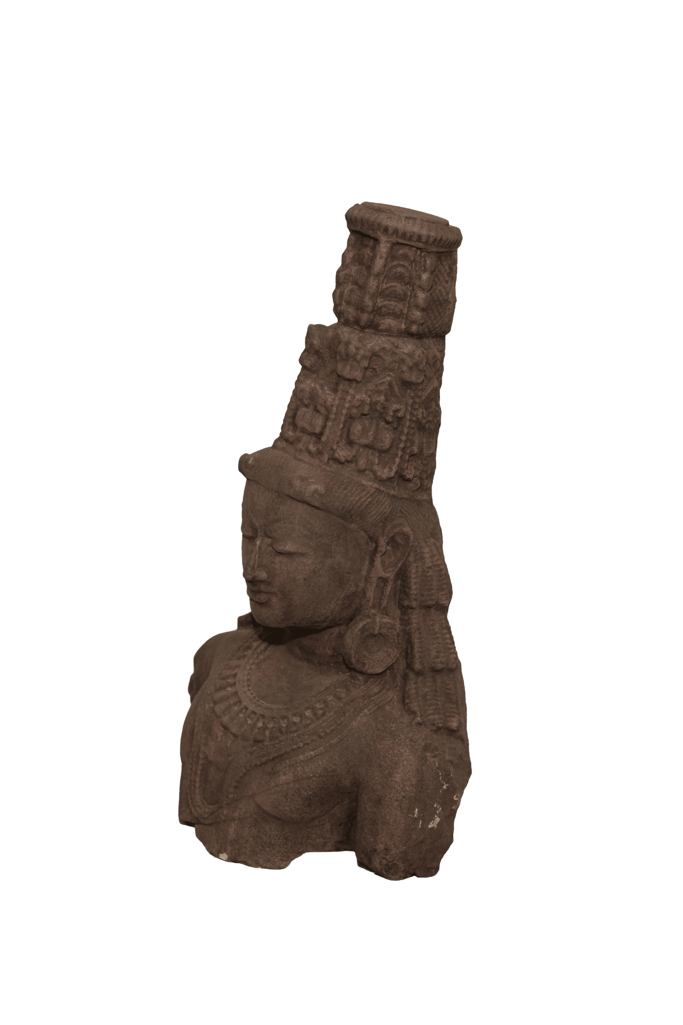 Ancient Vishnu Stone Bust Sculpture