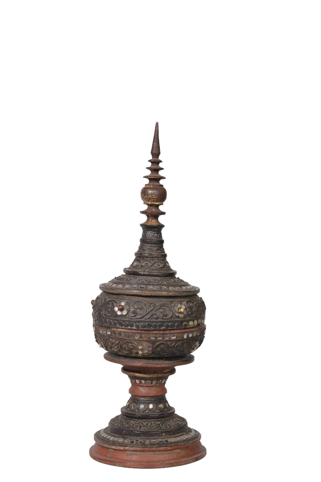 Antique Black Temple Offering Bowl
