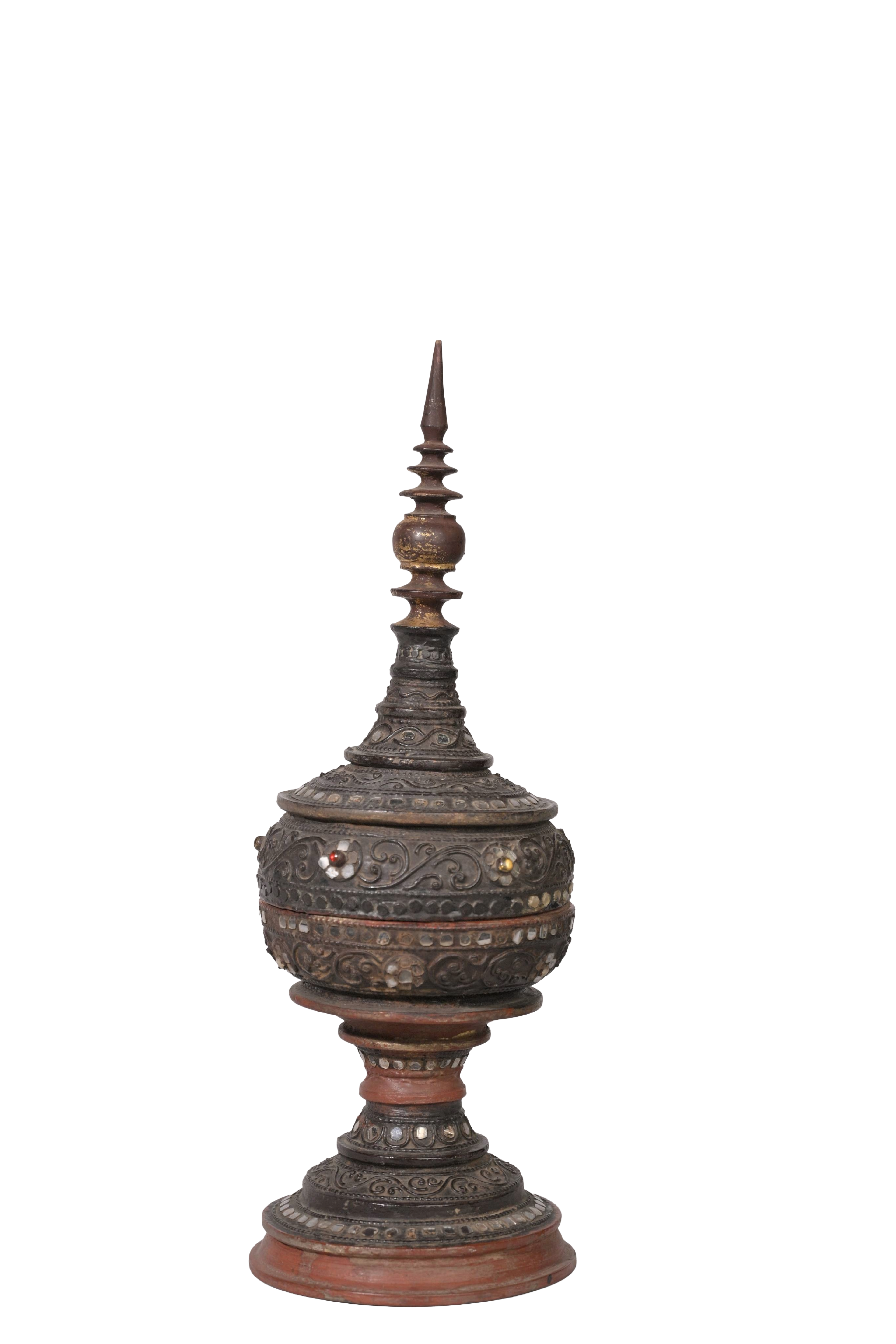 Antique Black Temple Offering Bowl