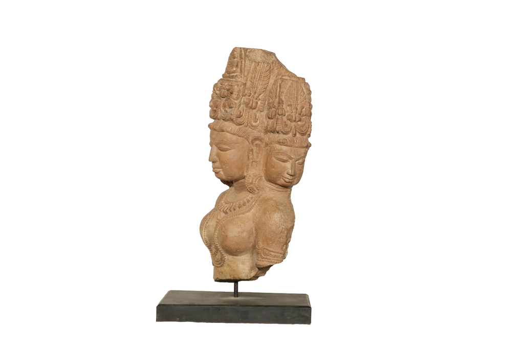 Trimukha Brahma Terracotta Sculpture