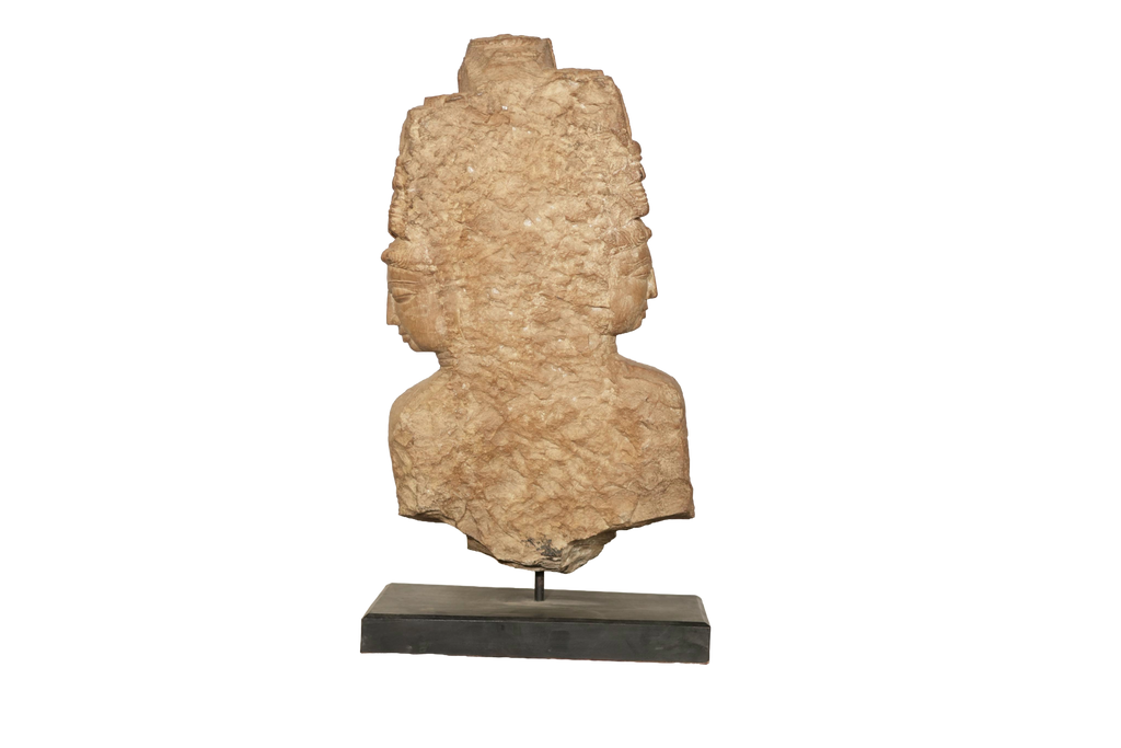 Trimukha Brahma Terracotta Sculpture