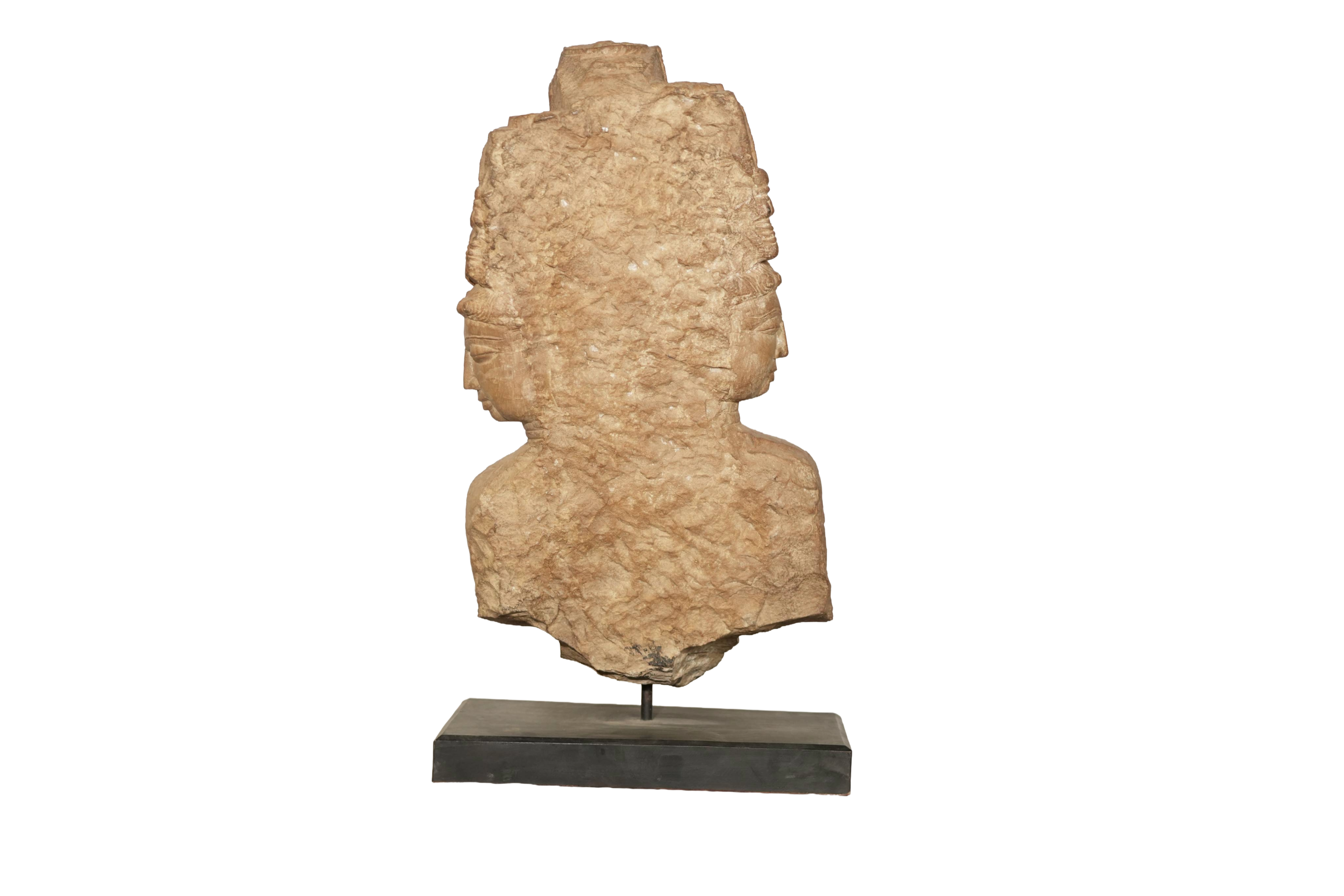 Trimukha Brahma Terracotta Sculpture