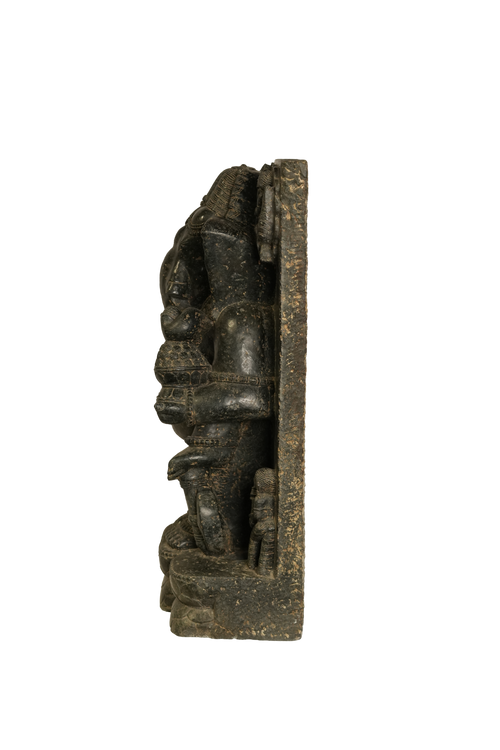 Antique Ganesha Stone Relief Sculpture