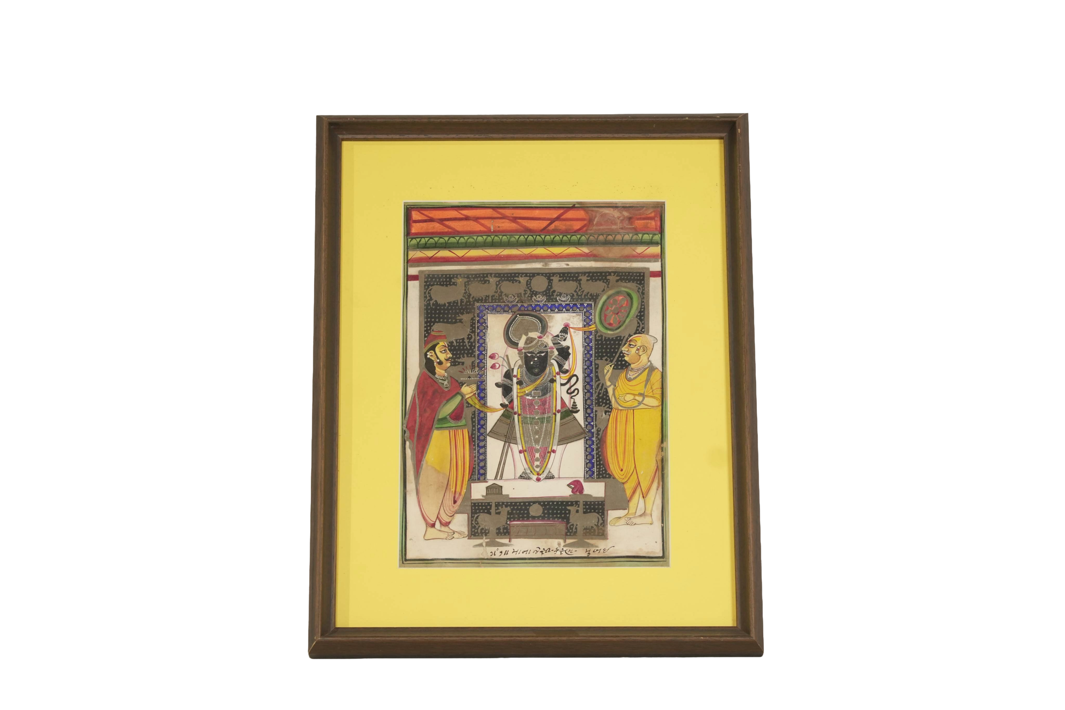 Shrinathji Temple Worship Miniature Painting