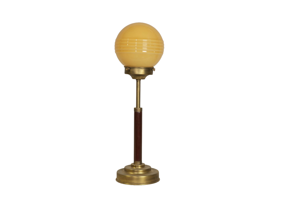 Vintage Brass Globe Table Lamp