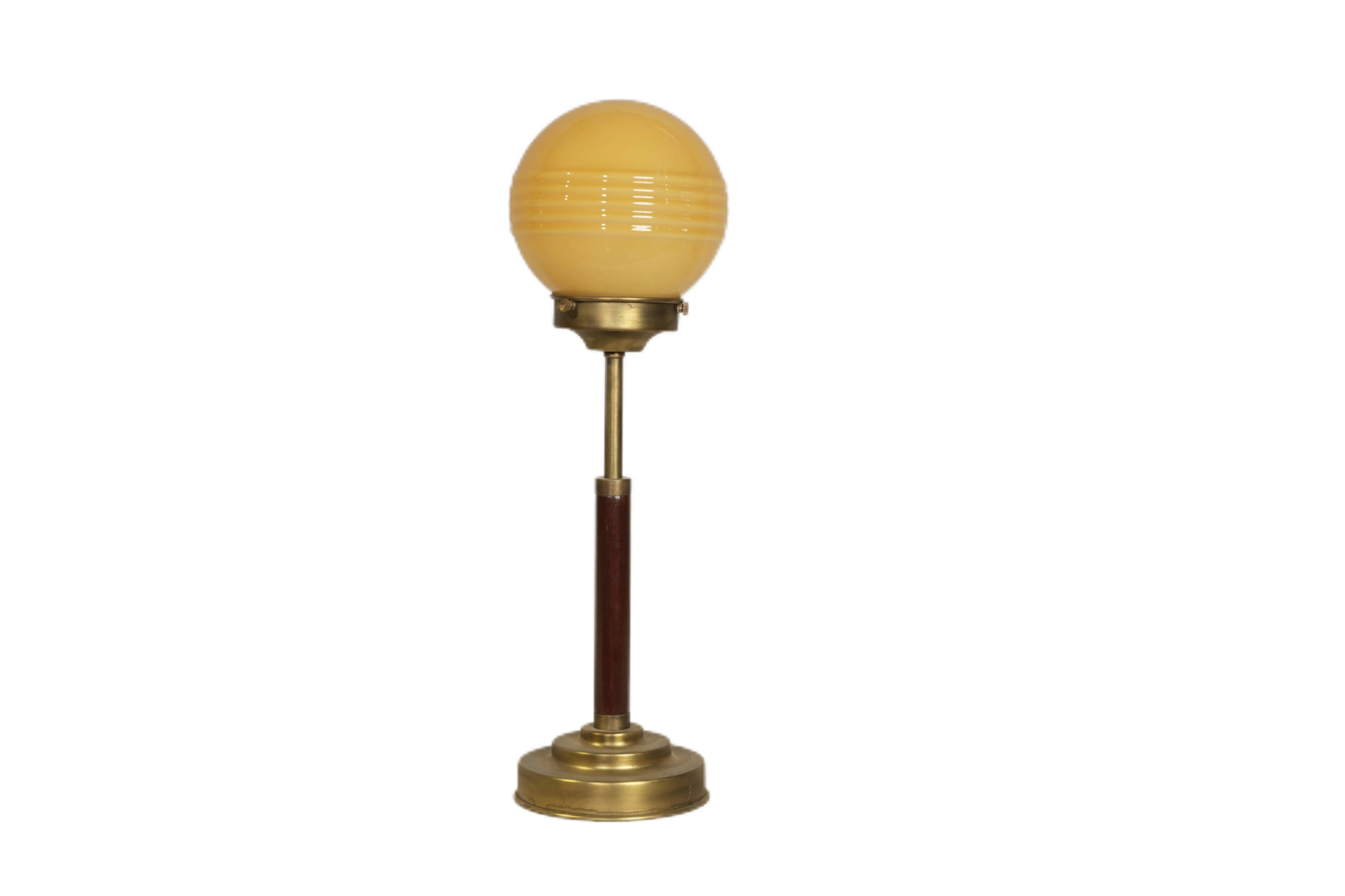 Vintage Brass Globe Table Lamp