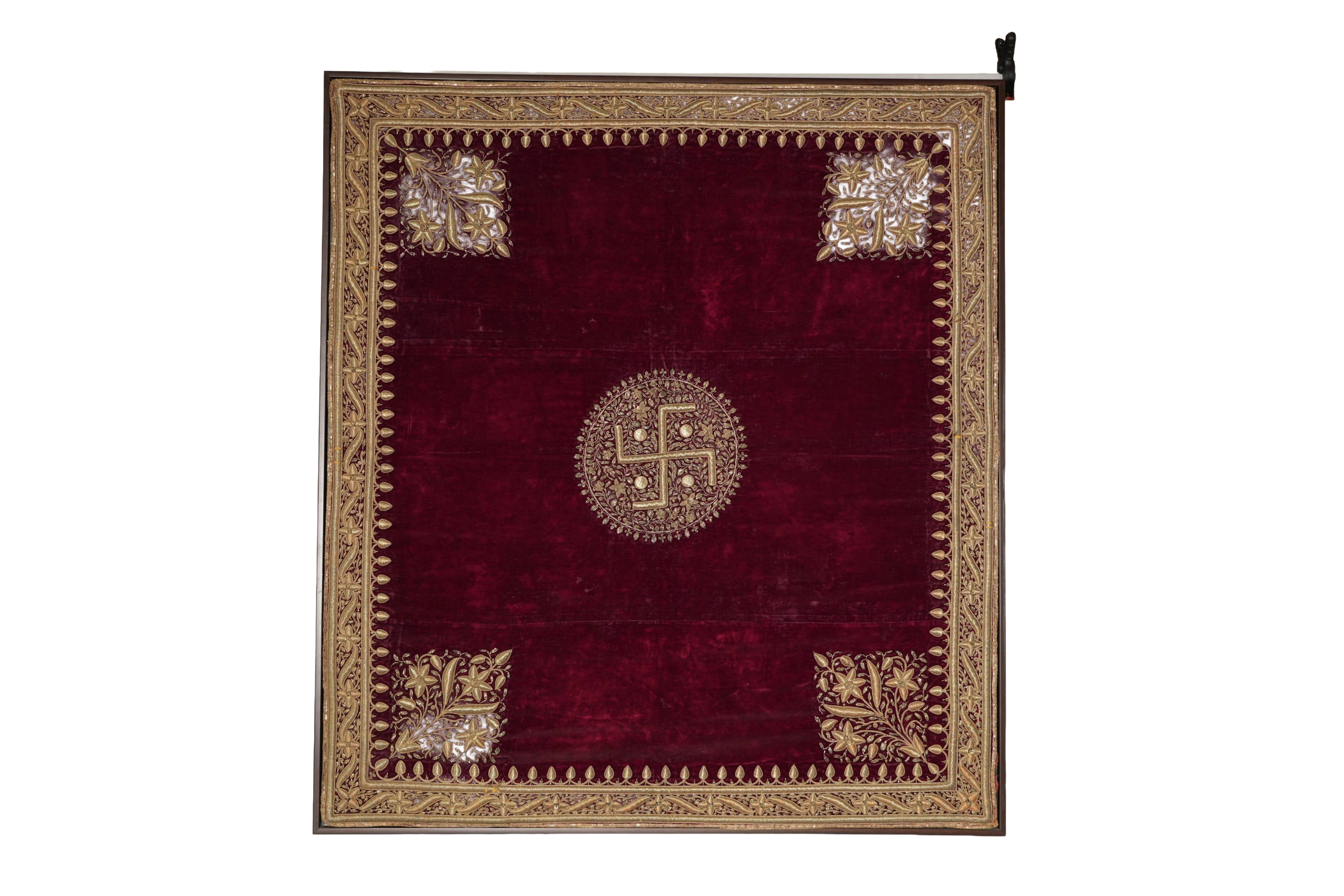 Sacred Swastik Velvet Textile Panel