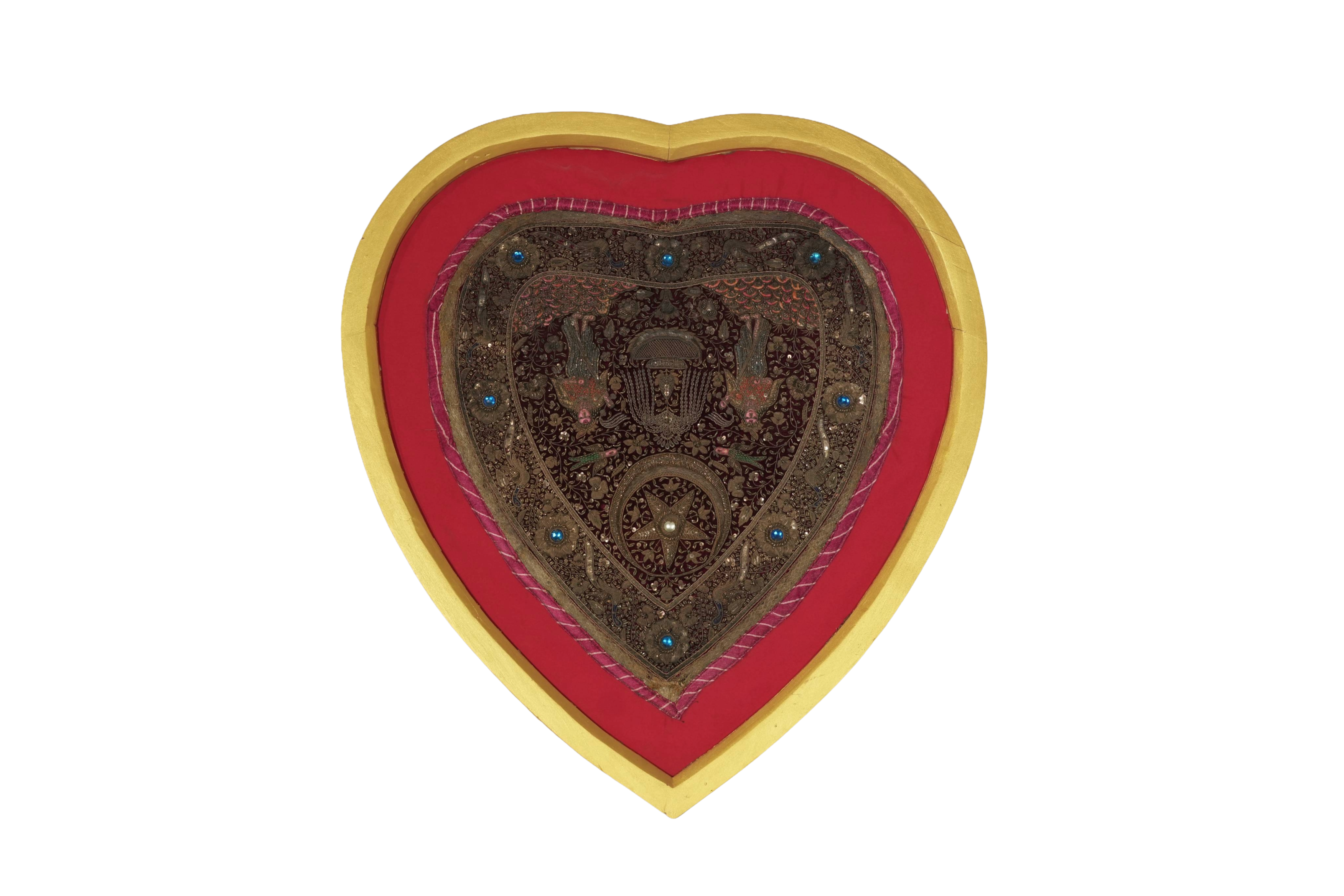Heart Framed Embroidered Textile Art