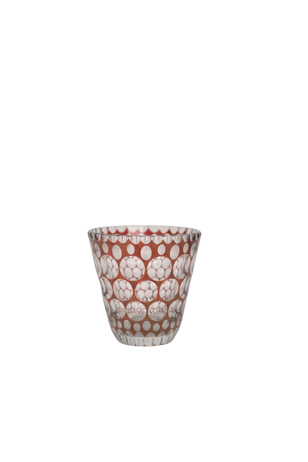 Hand Cut Crystal Dot Pattern Glass
