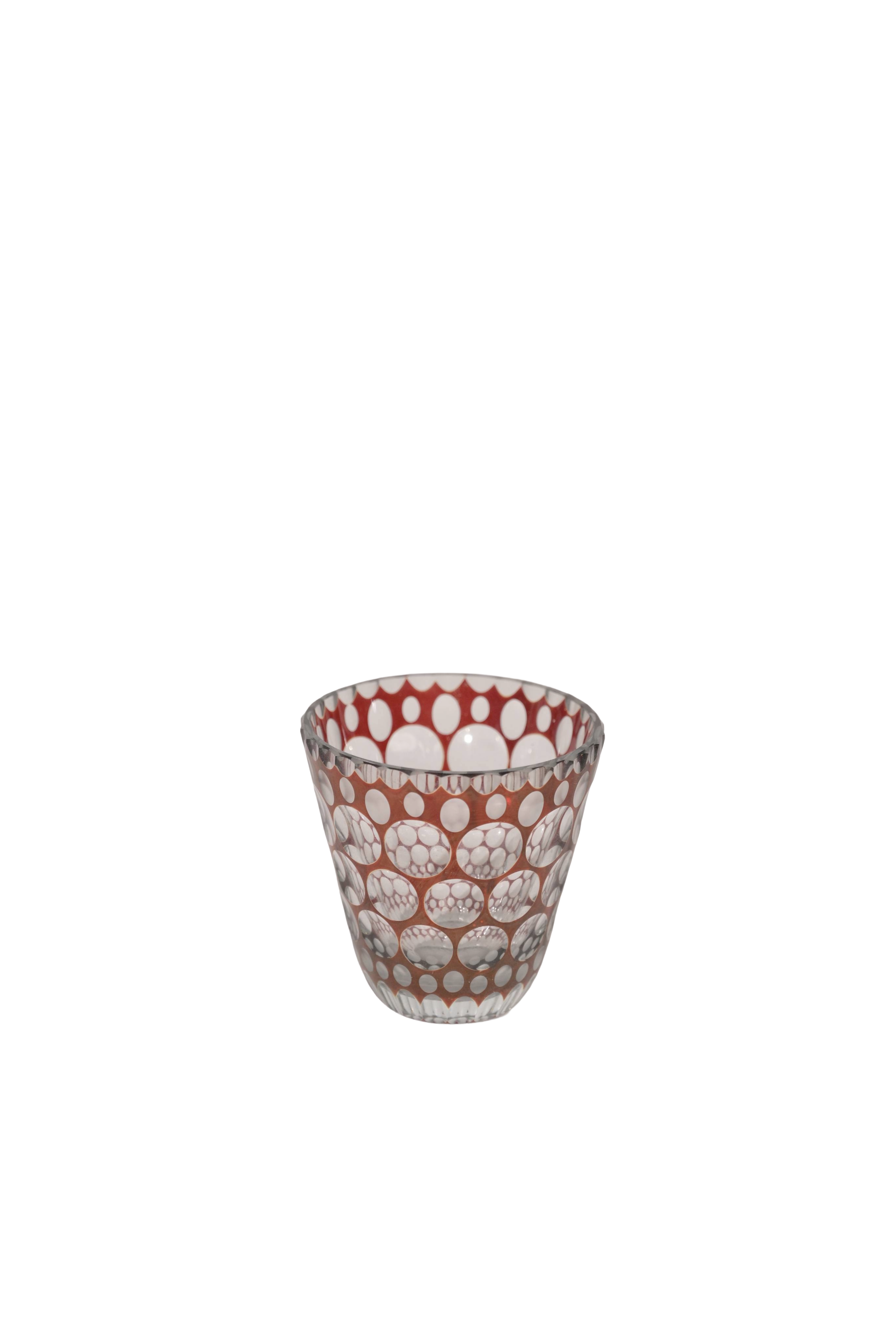 Hand Cut Crystal Dot Pattern Glass