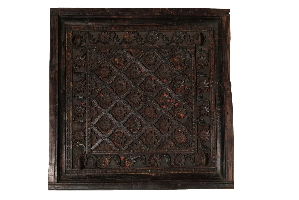 Antique Carved Wooden Door Panel