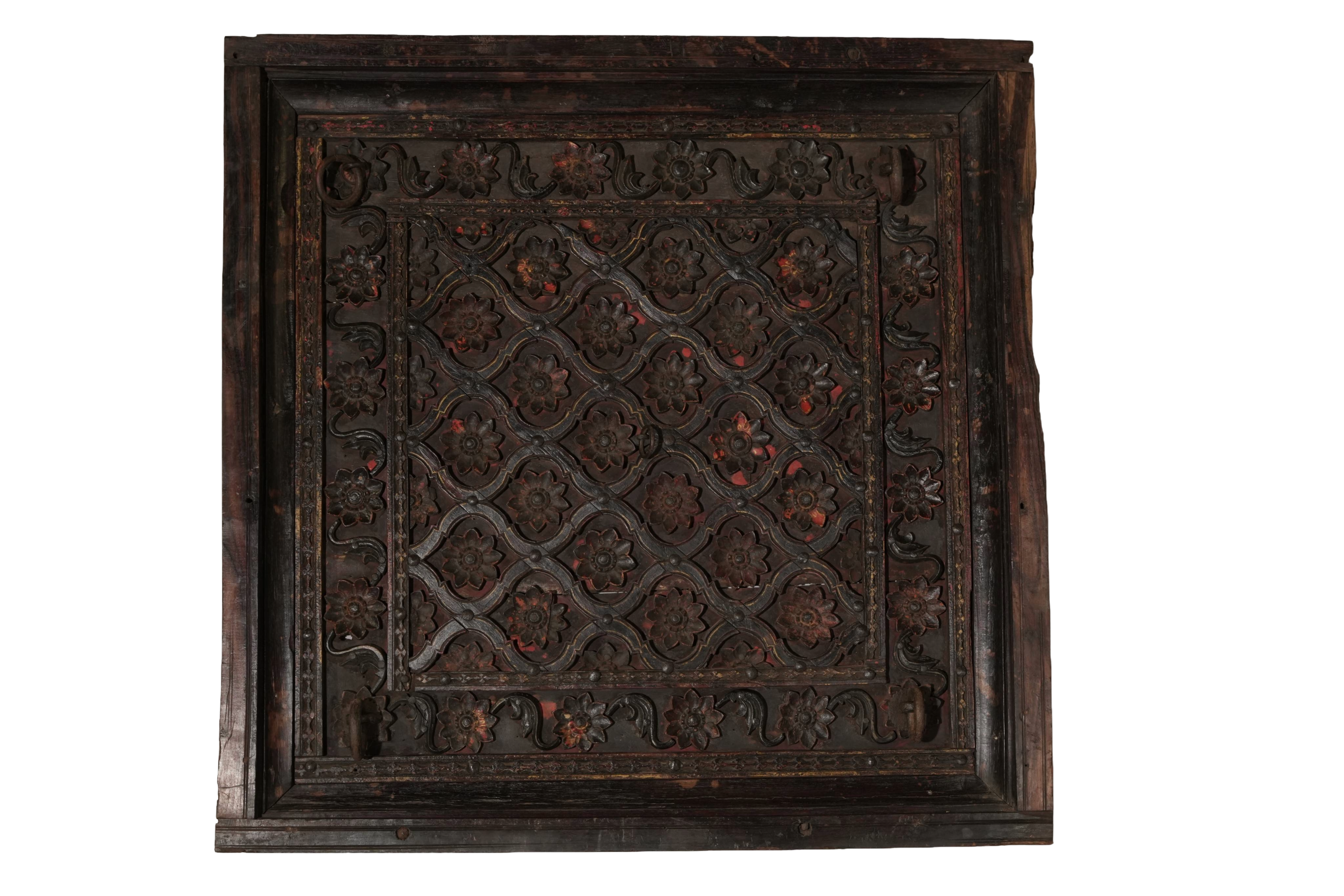 Antique Carved Wooden Door Panel