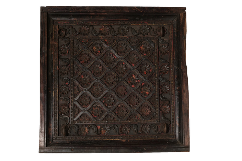 Antique Carved Wooden Door Panel