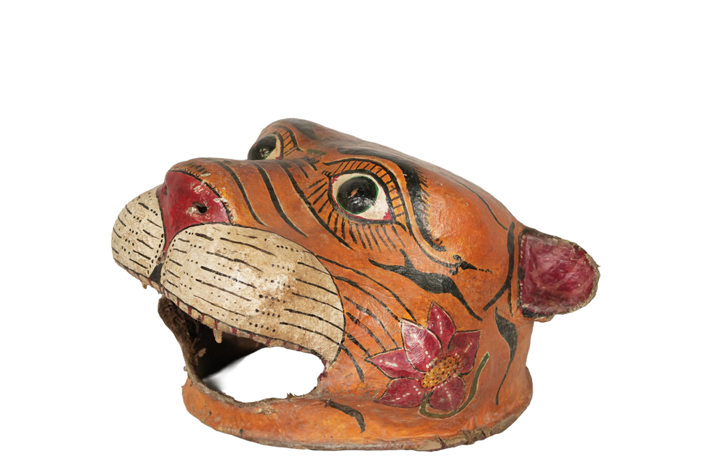 Vintage Folk Art Tiger Mask