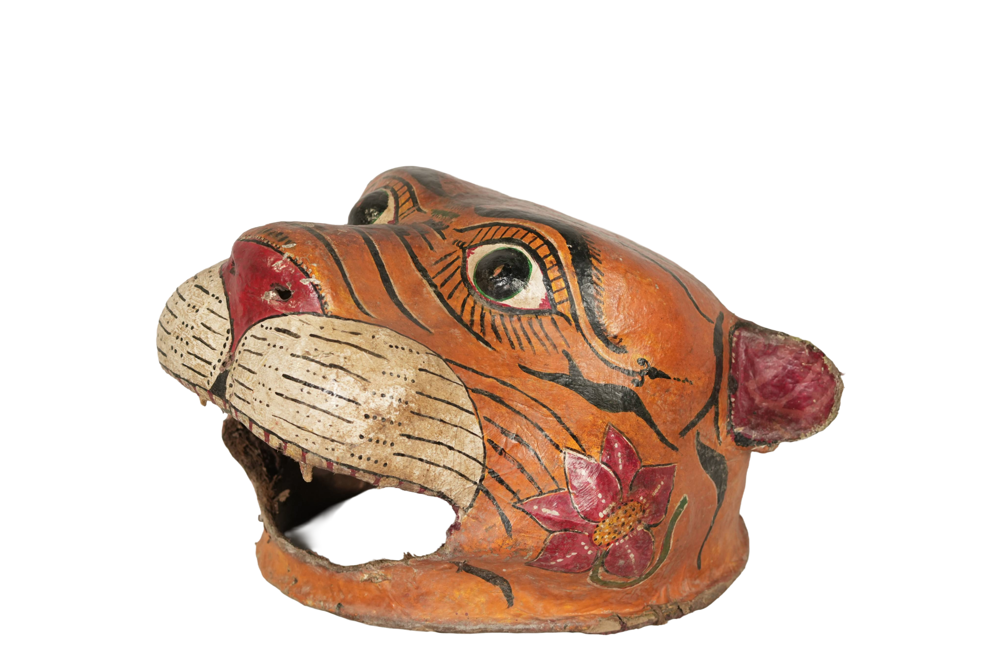 Vintage Folk Art Tiger Mask