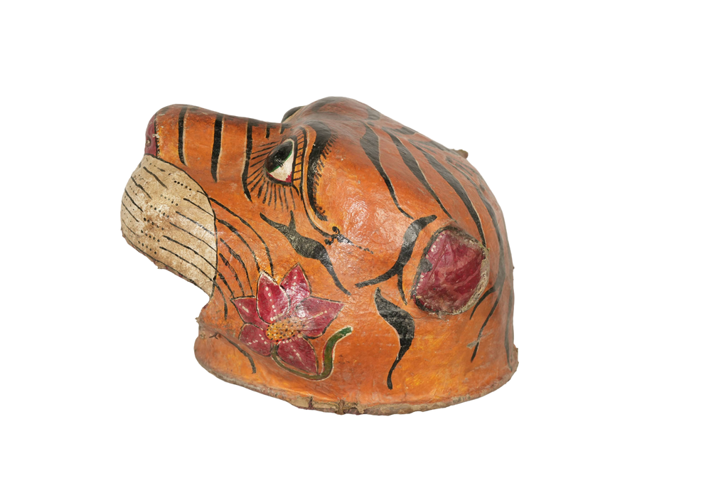 Vintage Folk Art Tiger Mask