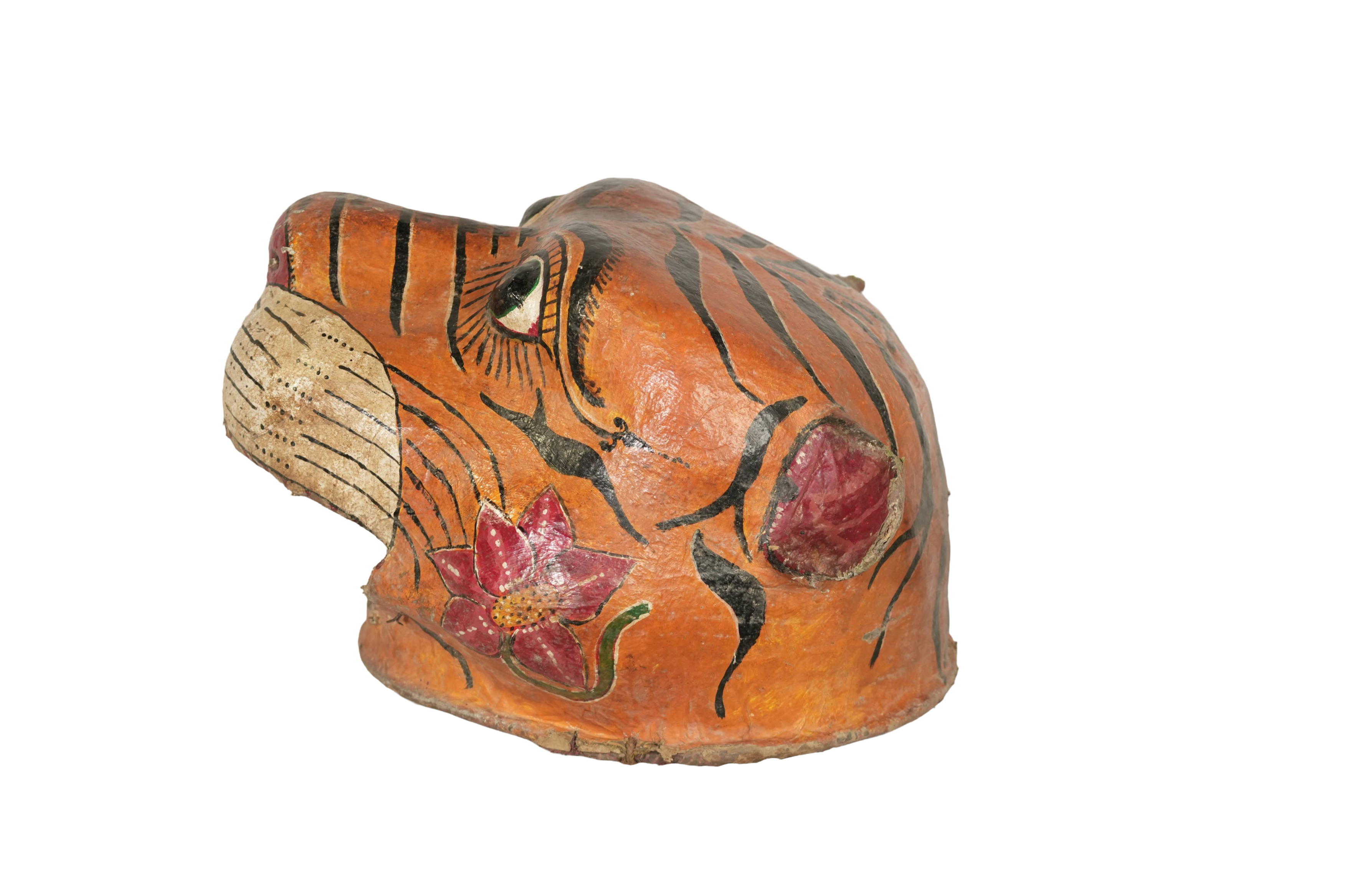 Vintage Folk Art Tiger Mask