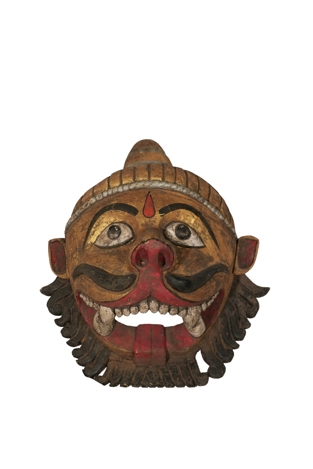 Antique Hanuman Ritual Wooden Mask