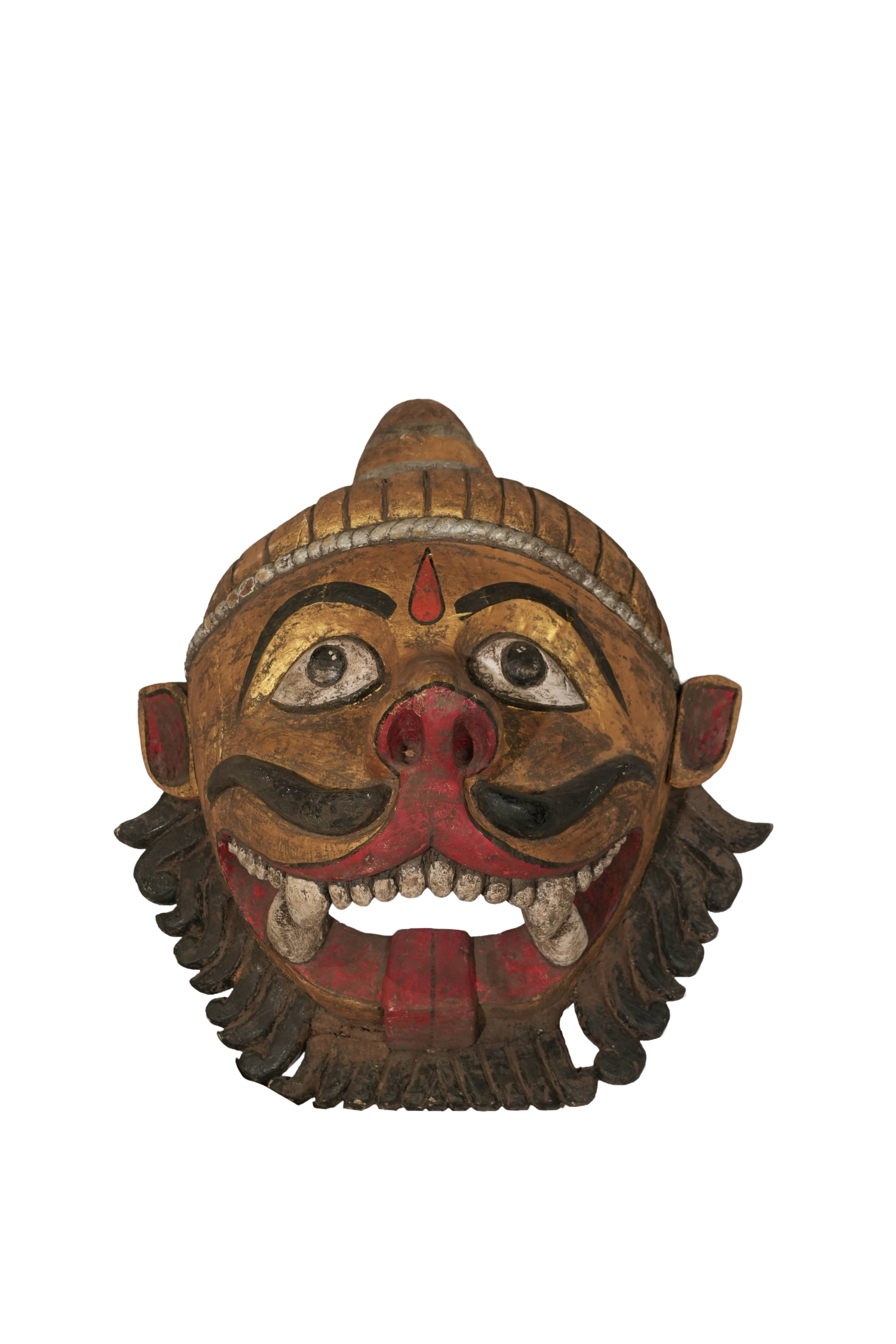 Antique Hanuman Ritual Wooden Mask