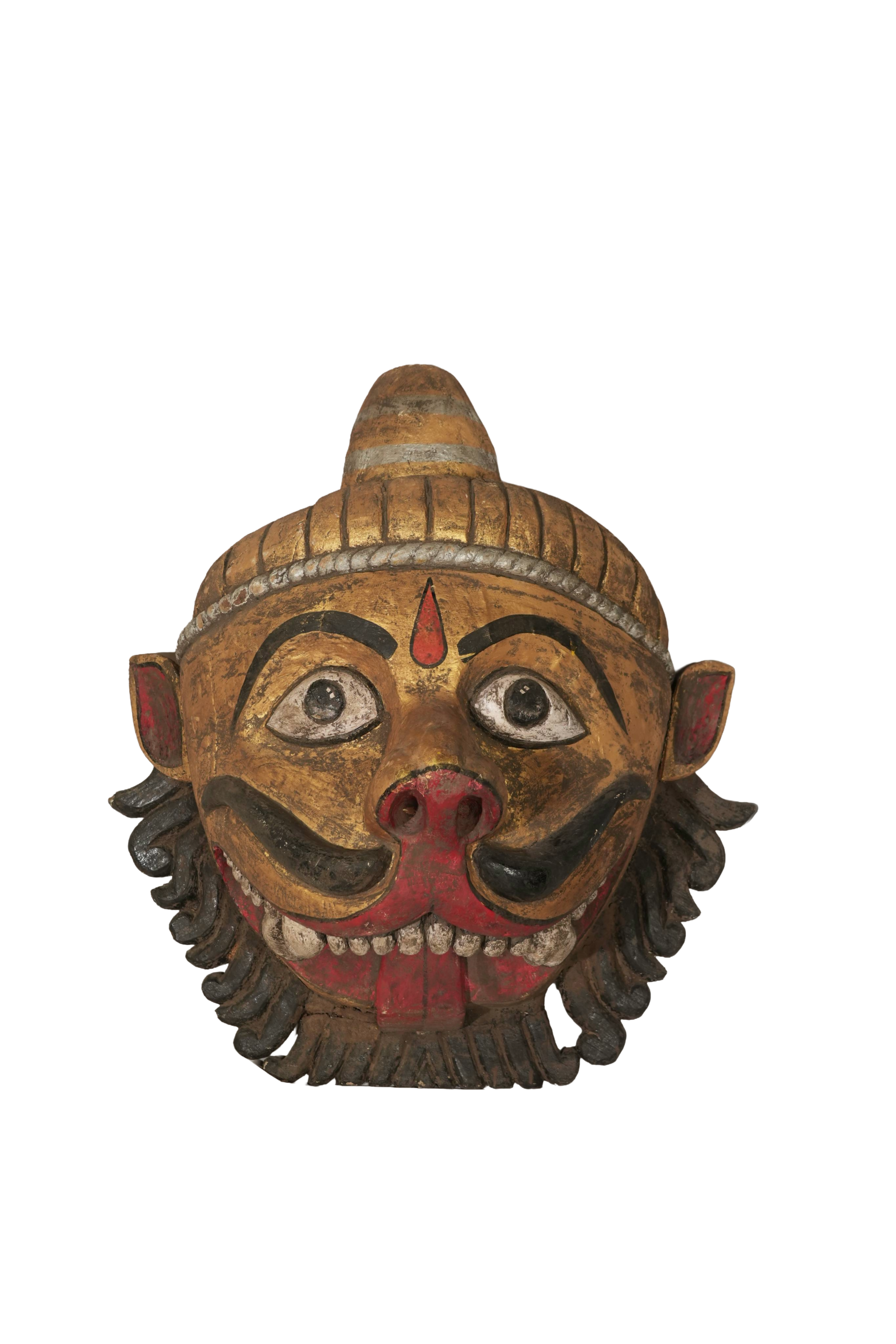 Antique Hanuman Ritual Wooden Mask