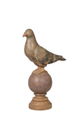Handcarved Wooden Pigeon Sculpture