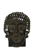 Tribal Warrior Bhuta Bronze Wall Mask