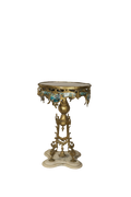 Victorian Brass Marble Pedestal Table