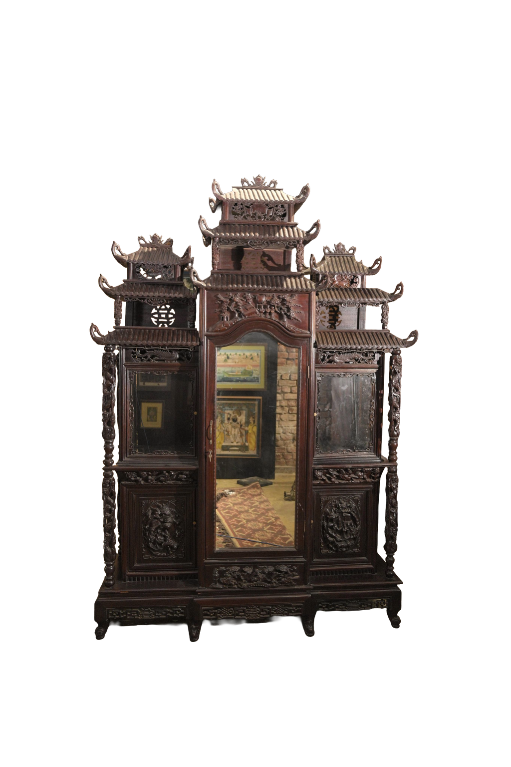 Grand Chinese Pagoda Display Cabinet