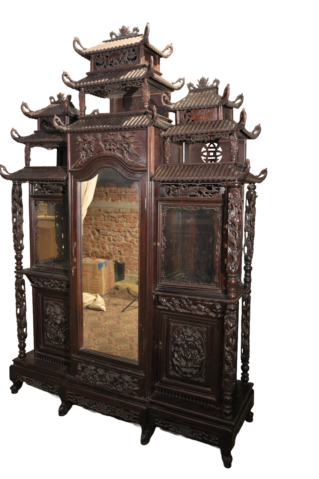 Grand Chinese Pagoda Display Cabinet