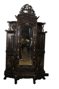 Vintage Oriental Mirror Wardrobe Cabinet