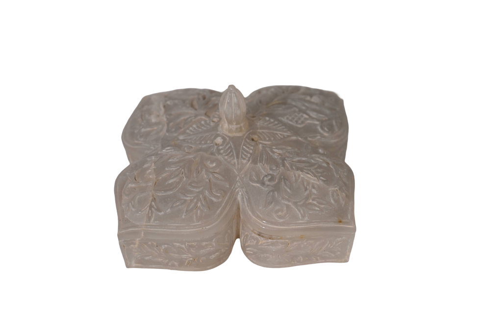 Carved Marble Floral Trinket Box