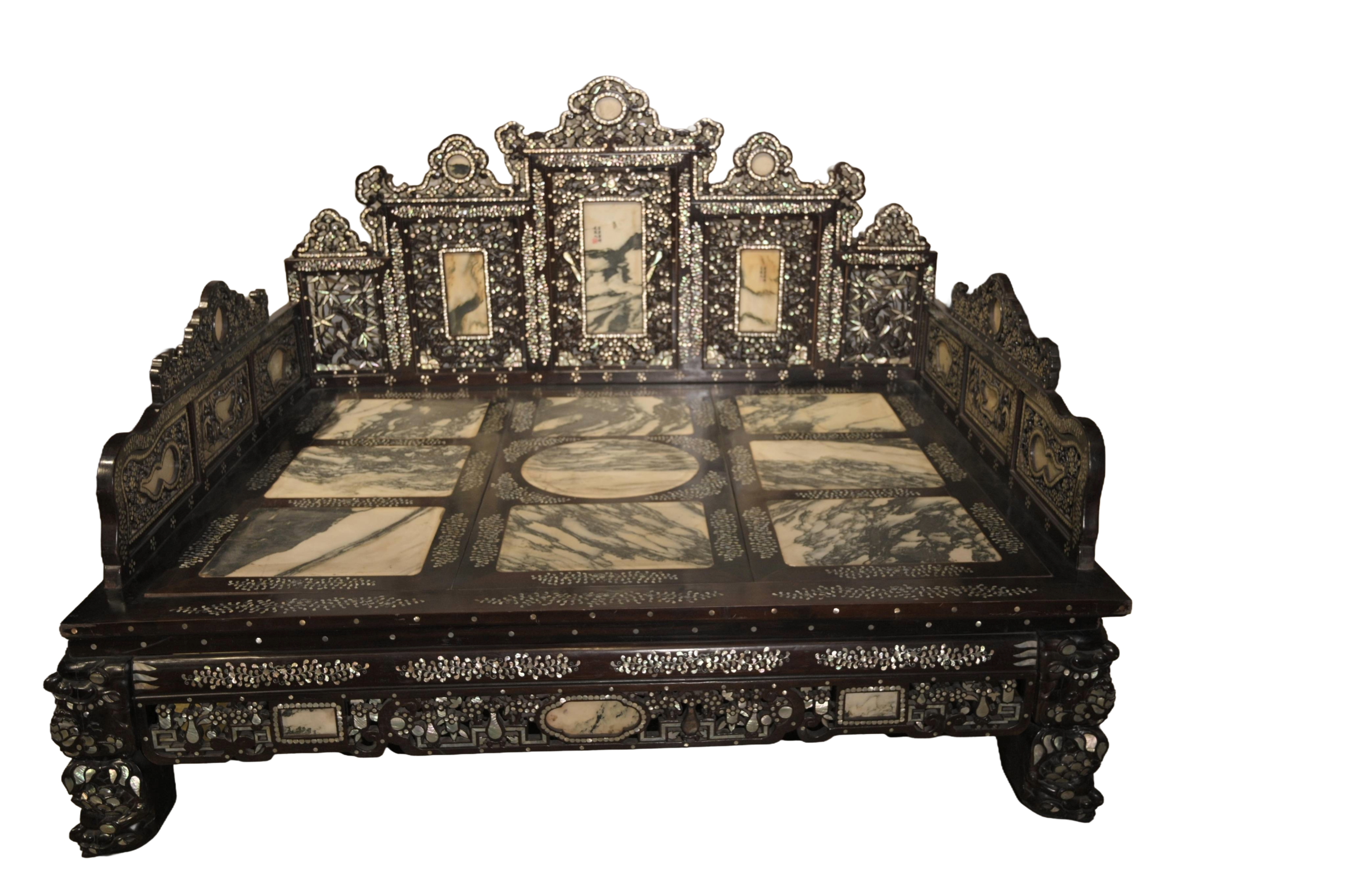Royal Inlaid wooden Daybed