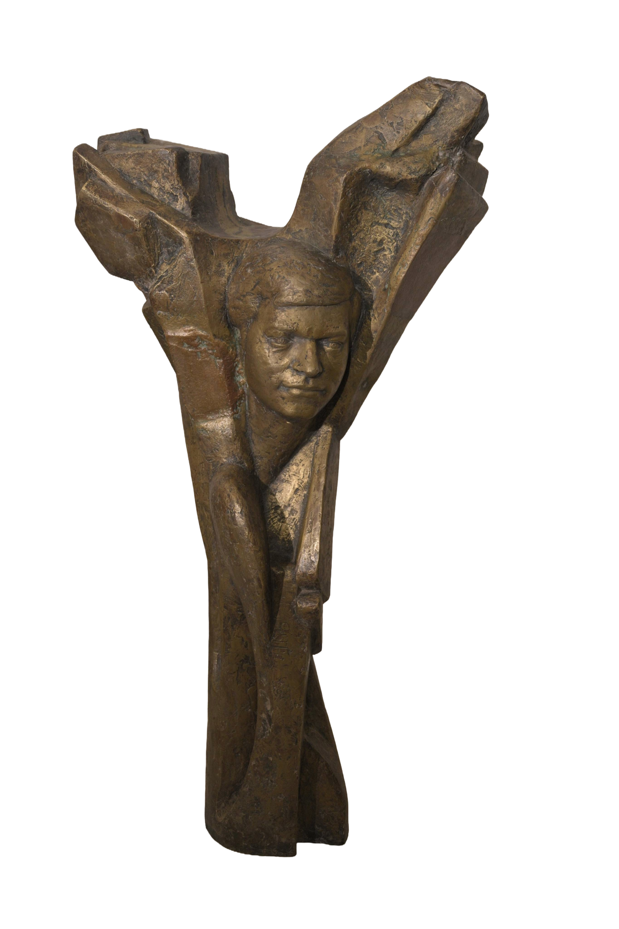 Modern Abstract Bronze Figure Sculpture