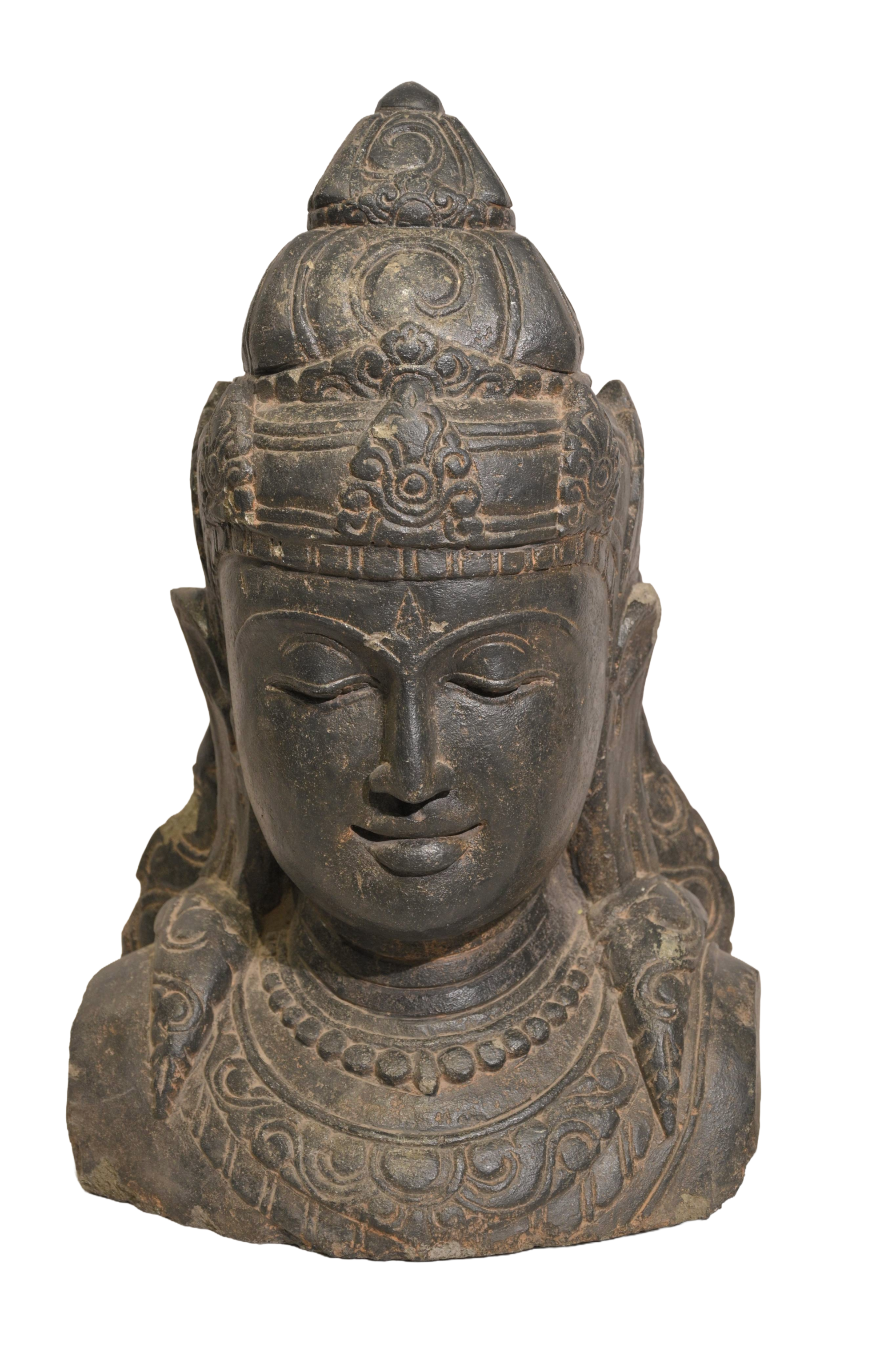 Divine Lord Shiva Stone Bust Sculpture